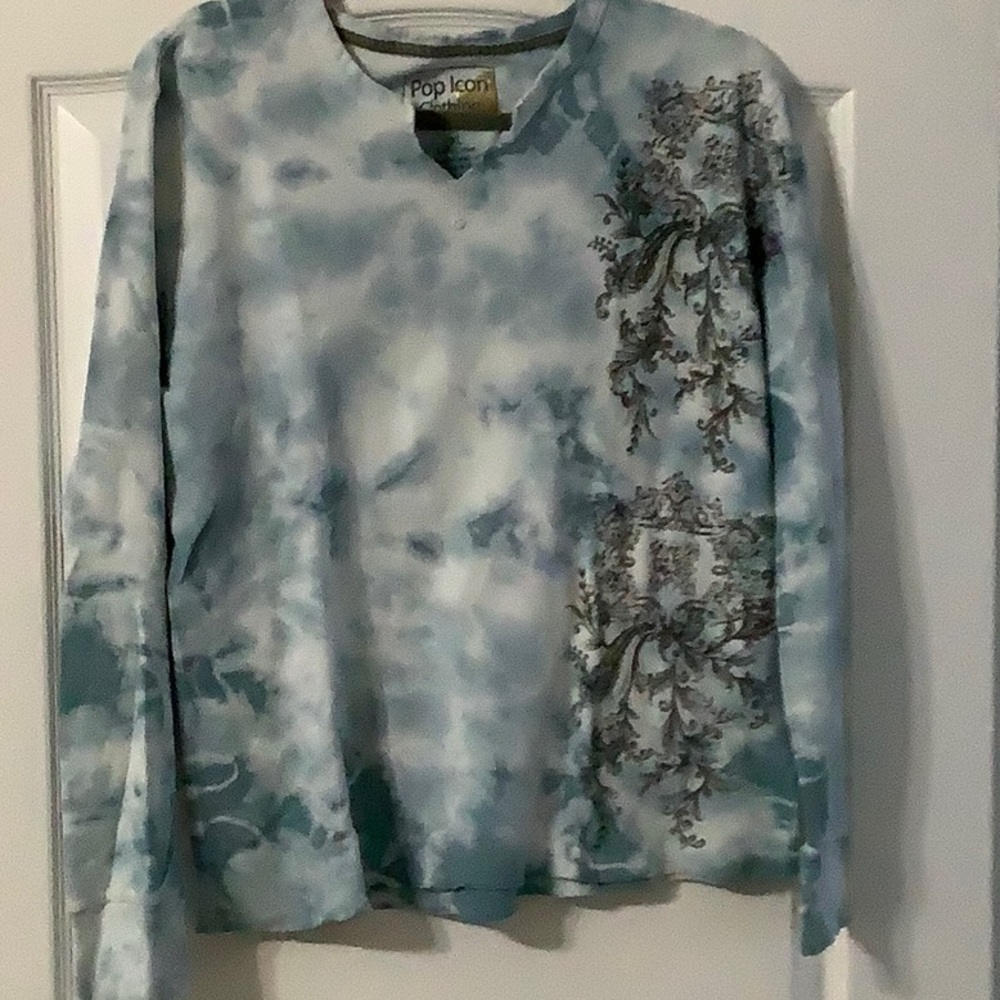 XL Pop Icon waffle tie dyed sweatshirt